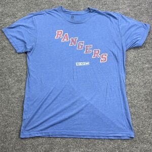 Henrik Lundqvist 30 New York Rangers CCM T Shirt Womens XL Blue Hockey NHL